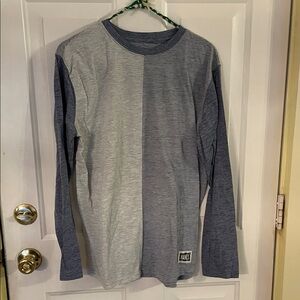Hanes Striped Gray and Blue Shirt